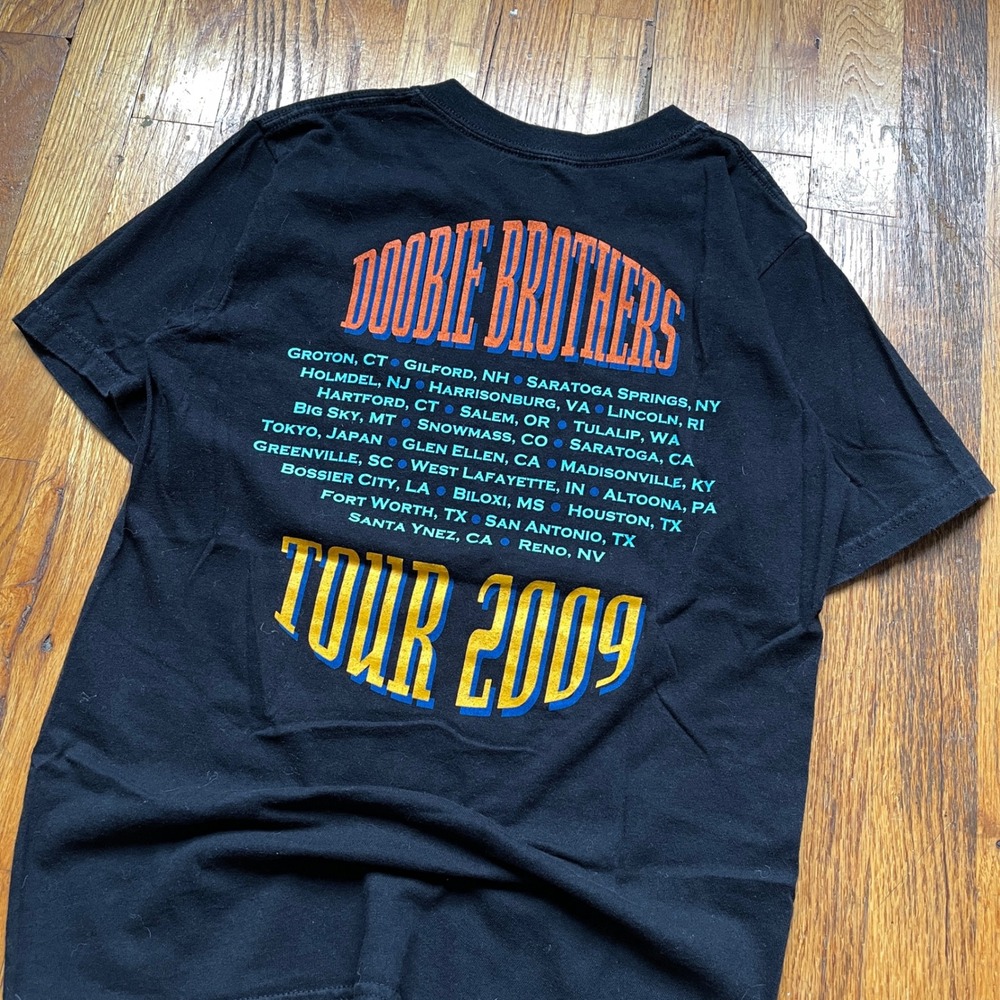 Doobie Brothers Tour 2009 Concert T-Shirt Black Anvil Small Rock Band Tee